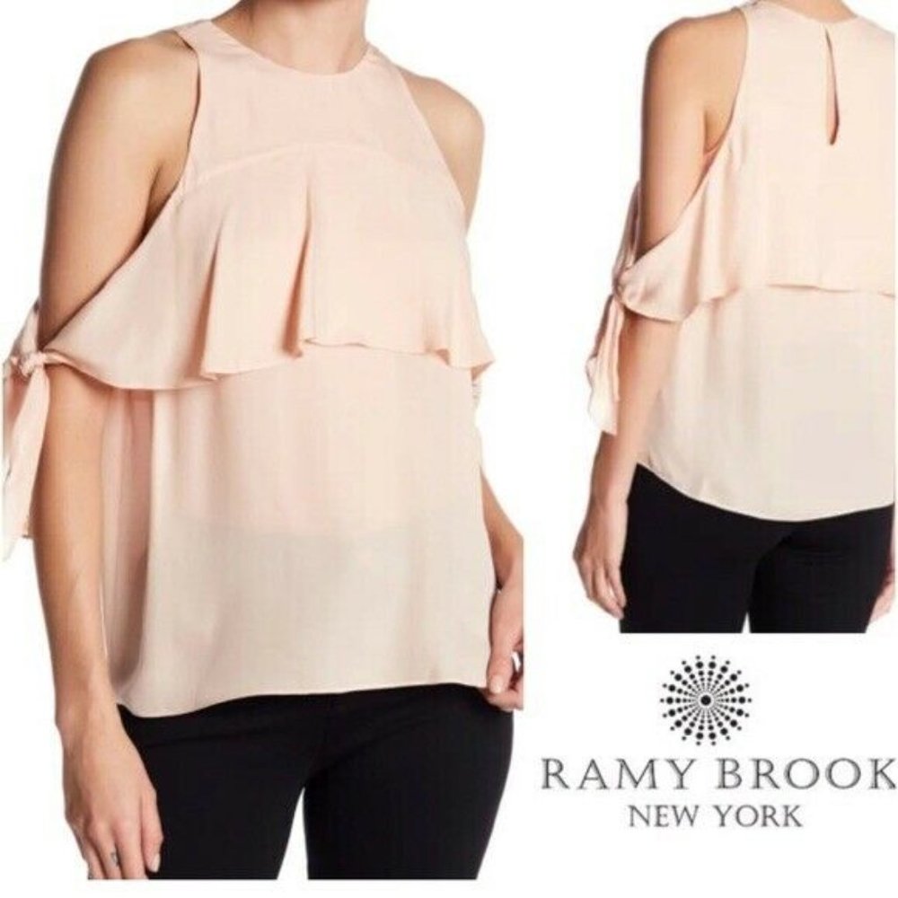 NWT Ramy Brook Penelope Blush Pink Silk Sleeveless Blouse